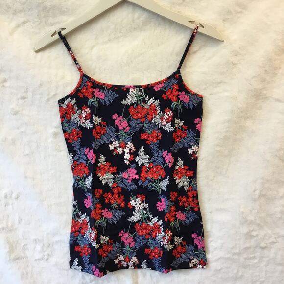 LOFT Tops - LOFT Blue & Red Floral Scoop Neck Cami